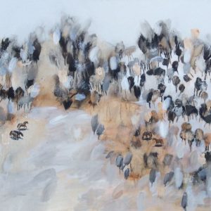 Contemporary Landscape Painting of High Country Brumbies 2 For Sale