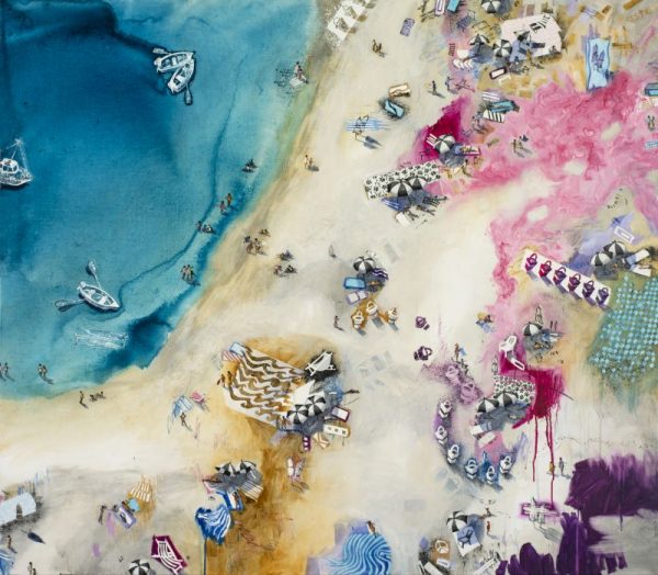 Original Art Painting of Magenta Beach for Sale