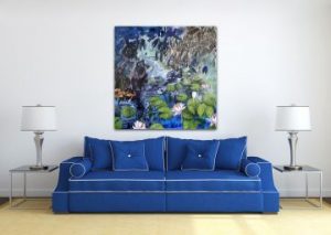 Contemporary Bush Painting of Blue lagoon For Sale