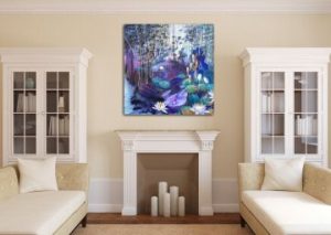 Abstract Bush Painting of Lavender Lagoon