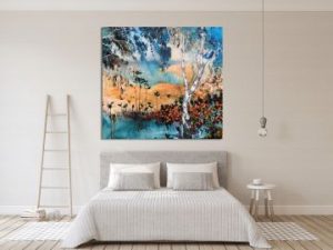Contemporary Bush Painting of Mangroves of Moonee Beach For Sale
