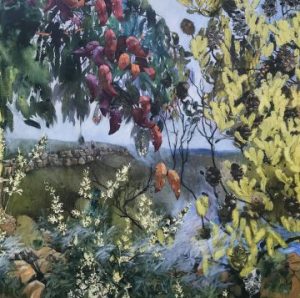 Bespoke Bush Painting of Blue Mountain Banksia for Sale