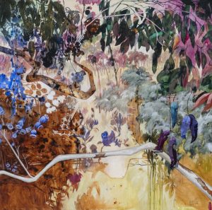 Australian Contemporary Bush painting of Blue Gum and the Morning Song