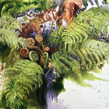 Bespoke Tree Fern Tapestry Painting For Sale