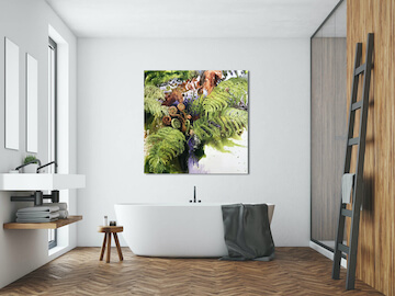 Bespoke Tree Fern Tapestry Painting For Sale